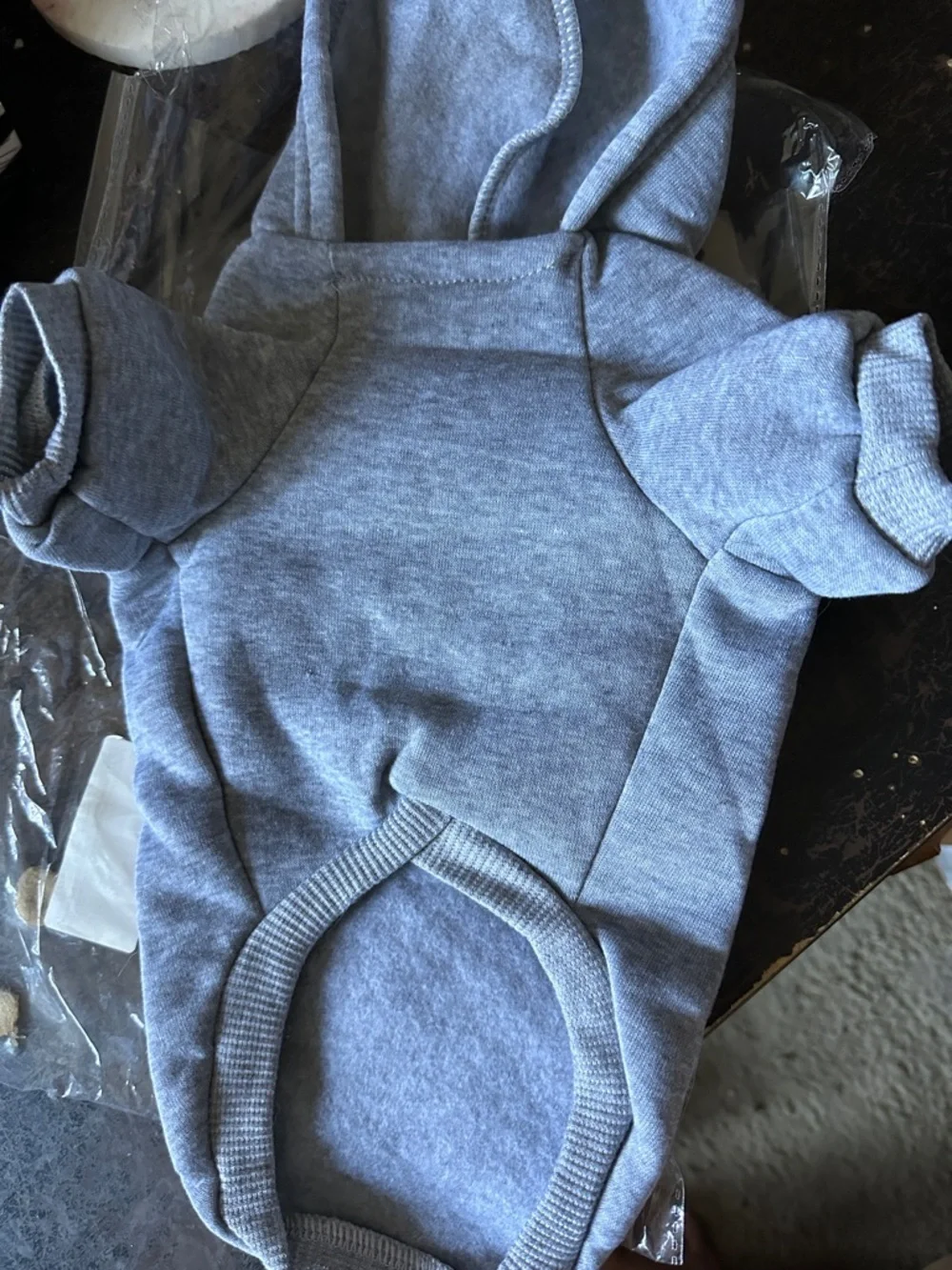 Gray Pet Hoodie with White Logo